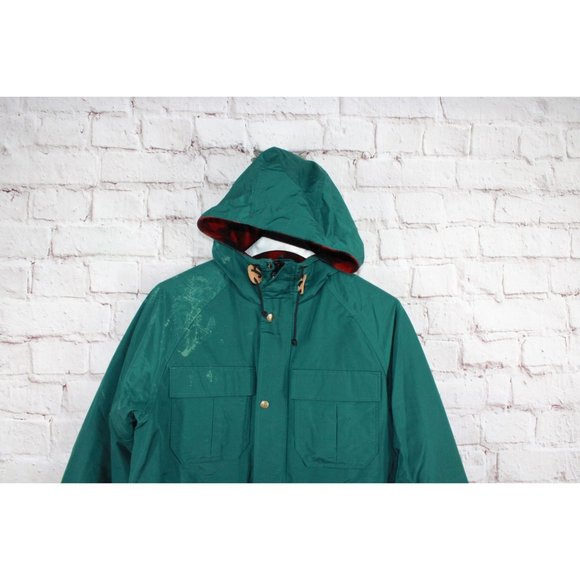LL Bean '82 Green Nylon Wool Lined Original Baxter State Hooded Parka S - Picture 3 of 9